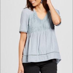 Knox Rose Blue Lace Top